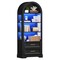 Tall Arched Bookcase with LED Lighting, Glass Panels, Shelves and Drawers